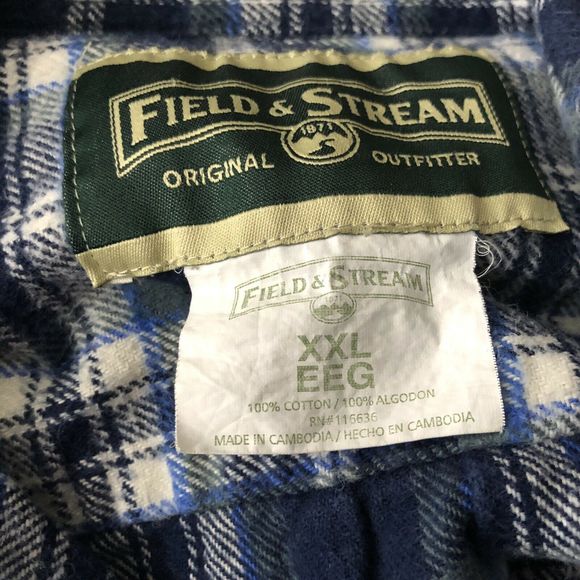 Men's Vintage 2000 Rich Blue Plaid Flannel - XXL - Picture 2 of 3